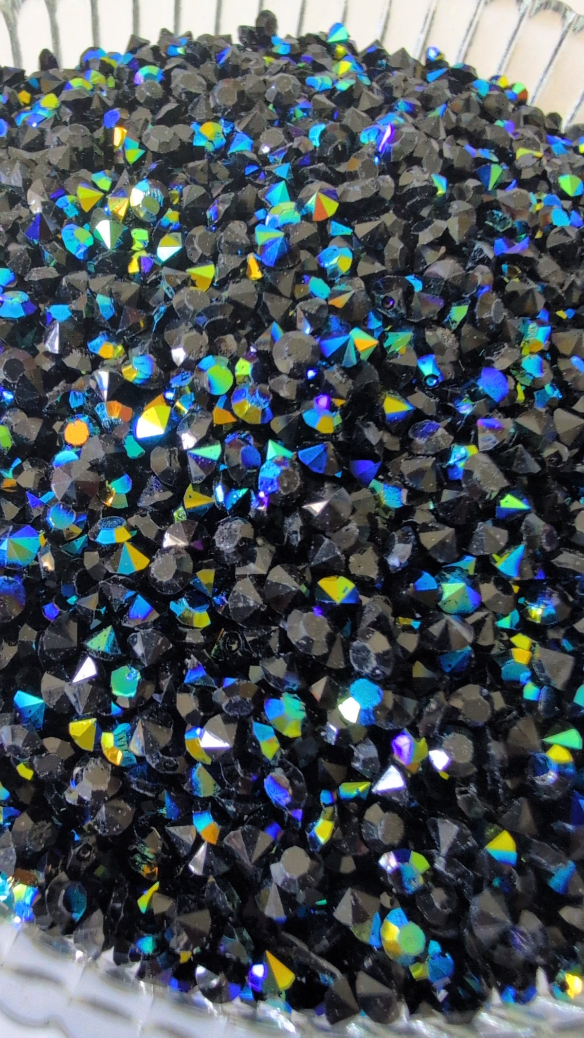 3mm Diamond Rhinestone- Black iridescent