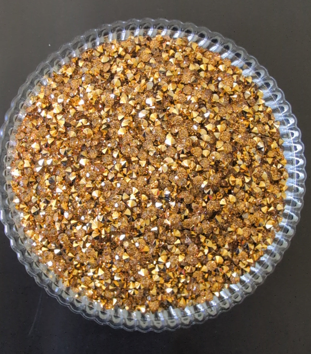 3mm Diamond Rhinestone- Gold