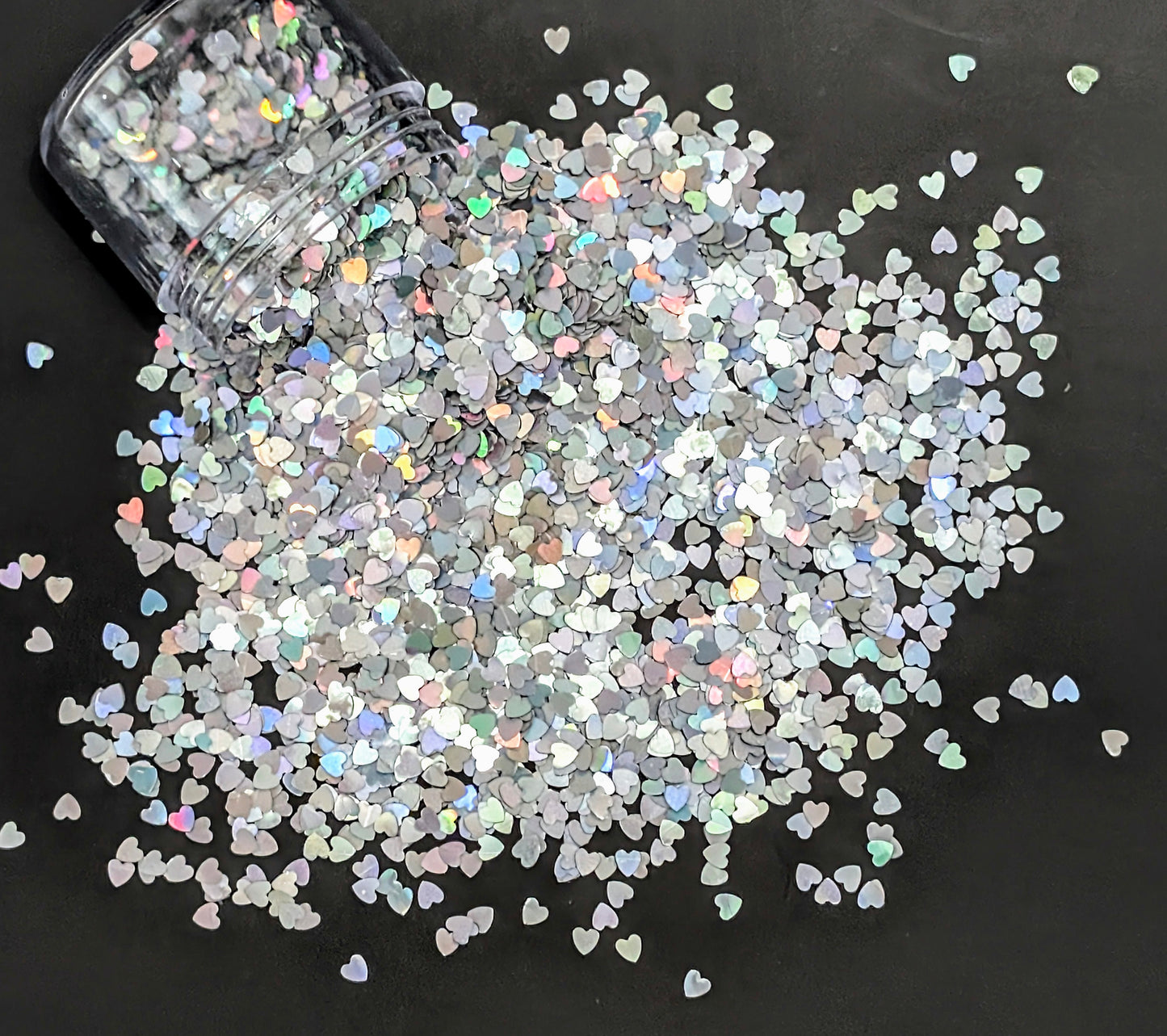 Silver Heart Shape Glitter