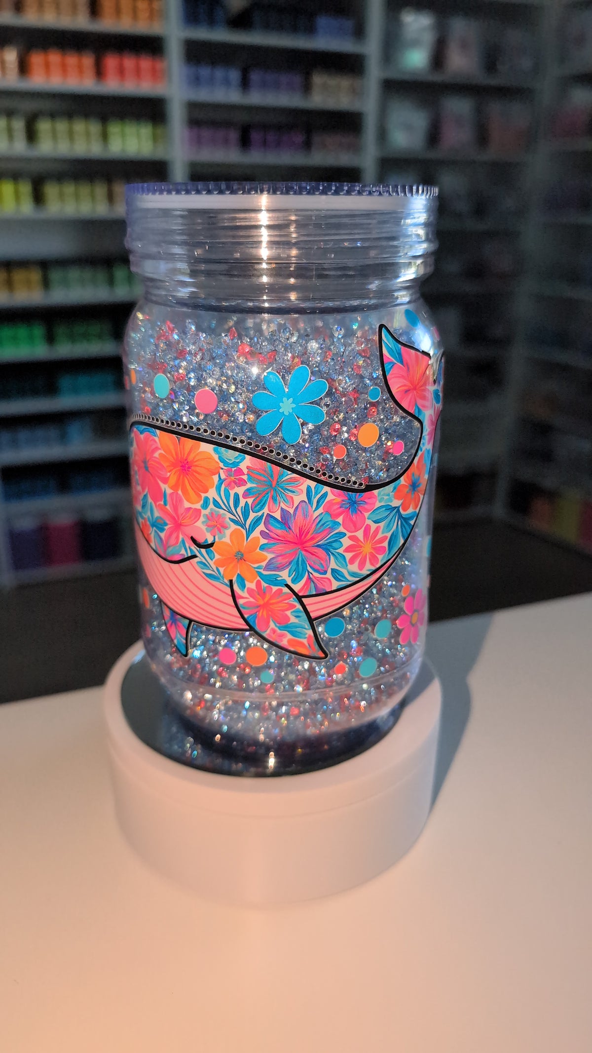 22oz Whale Diamond Mason Jar