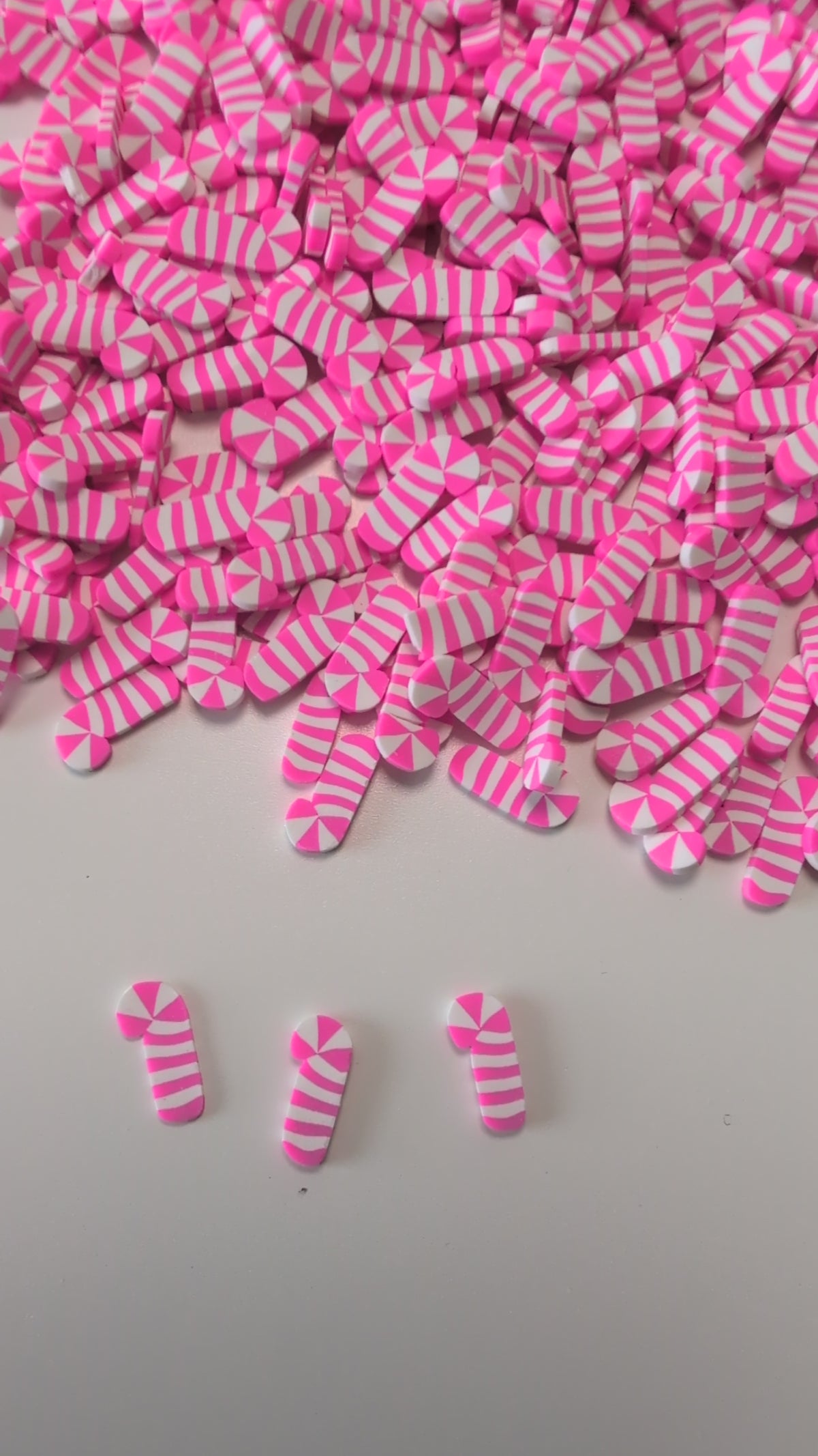 Pink Candy Cane Polymer Clay
