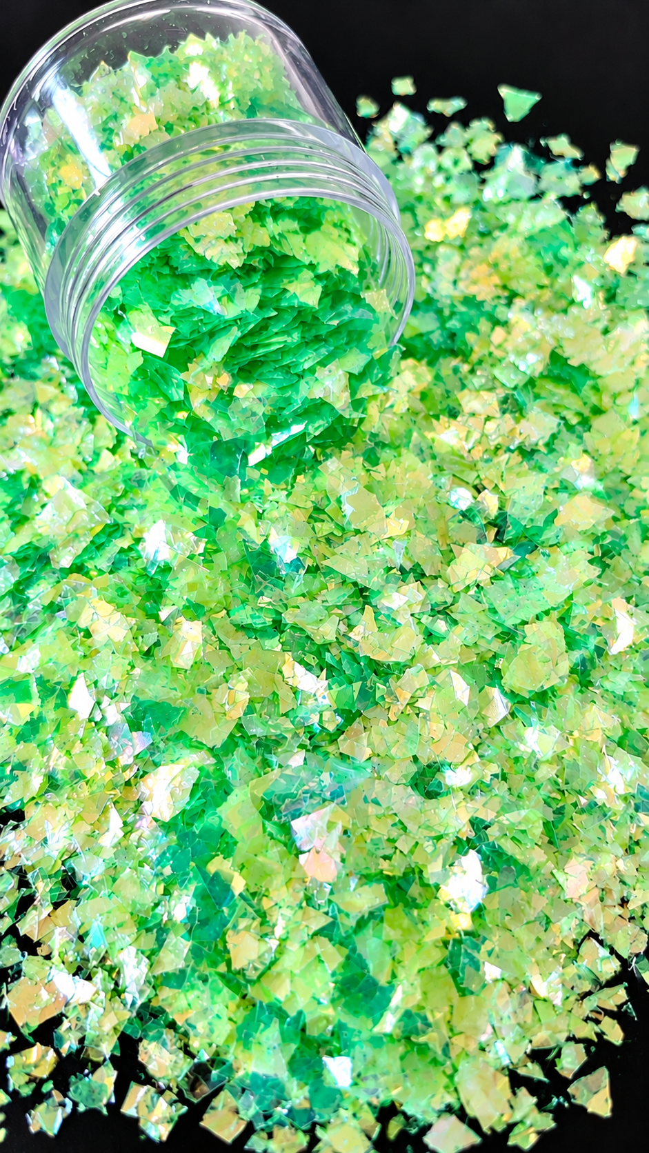 Lime Green Iridescent Flakes