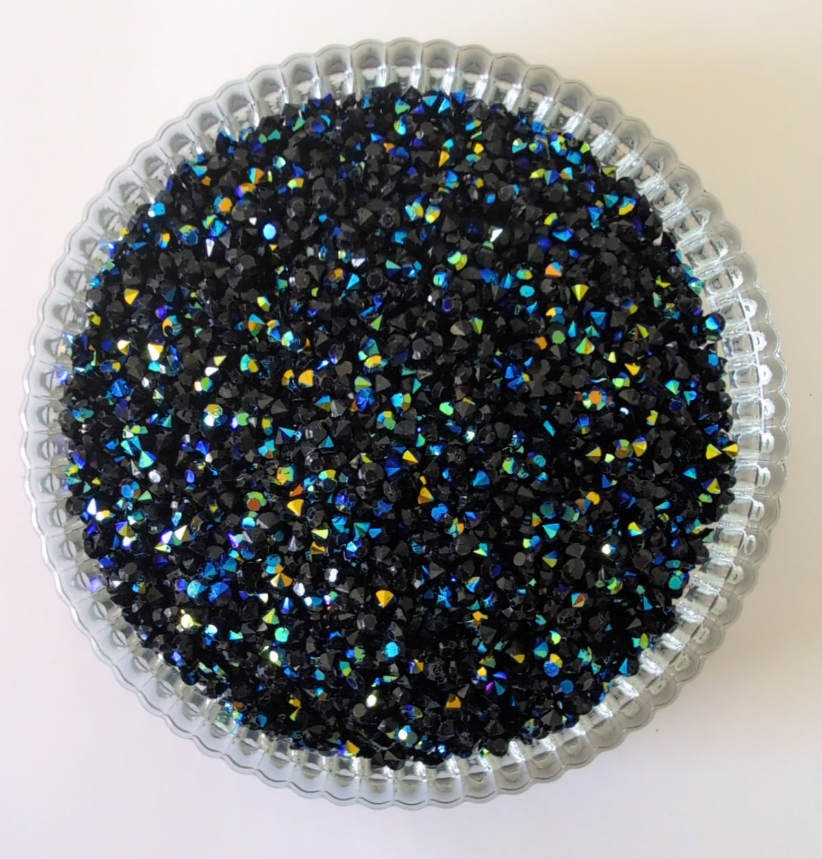 3mm Diamond Rhinestone- Black iridescent