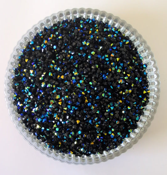 3mm Diamond Rhinestone- Black iridescent