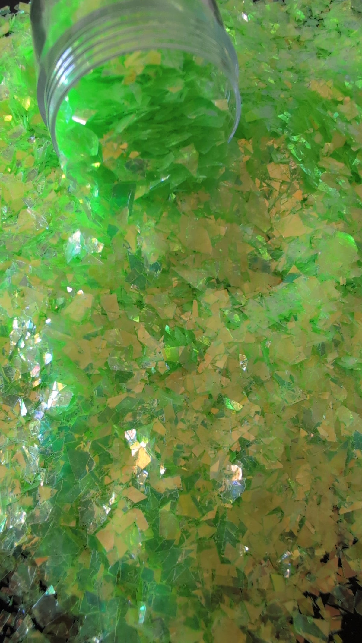 Lime Green Iridescent Flakes