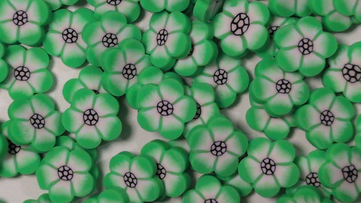 Green Flower Polymer Clay