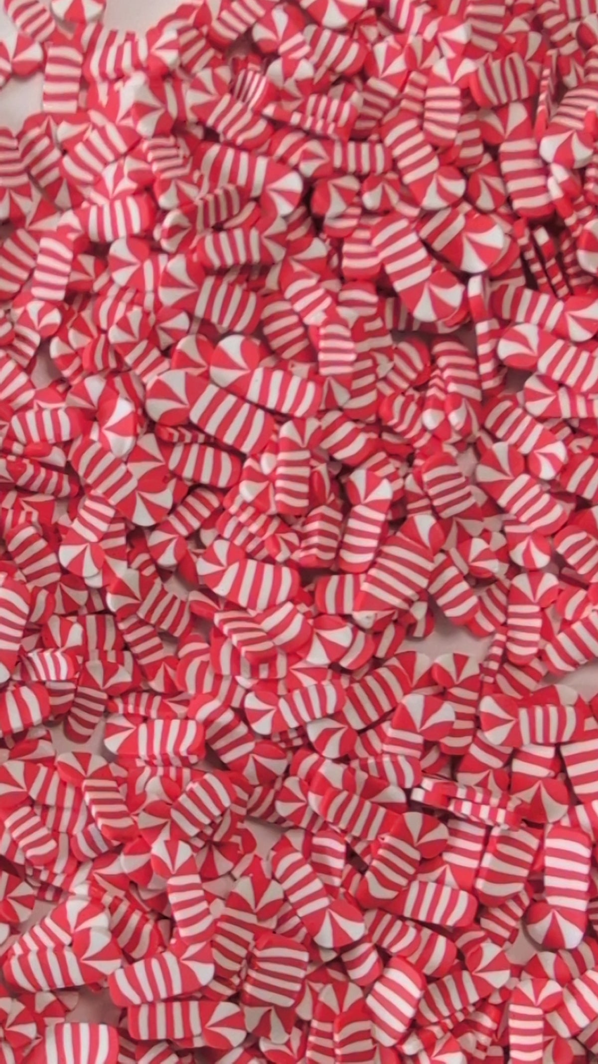 Red Candy Cane Polymer Clay