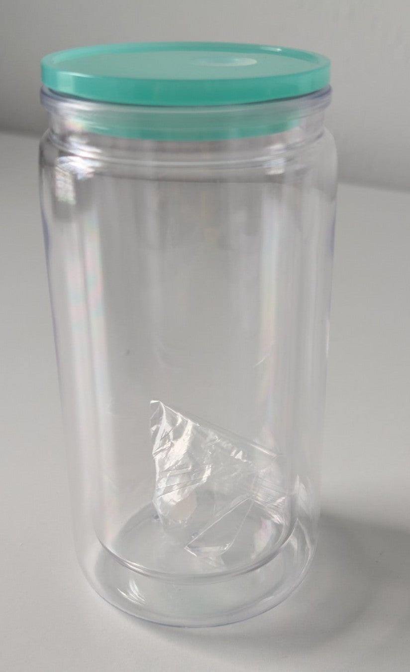 16 oz Acrylic Snow Globe Tumbler Mint Green CLEARANCE