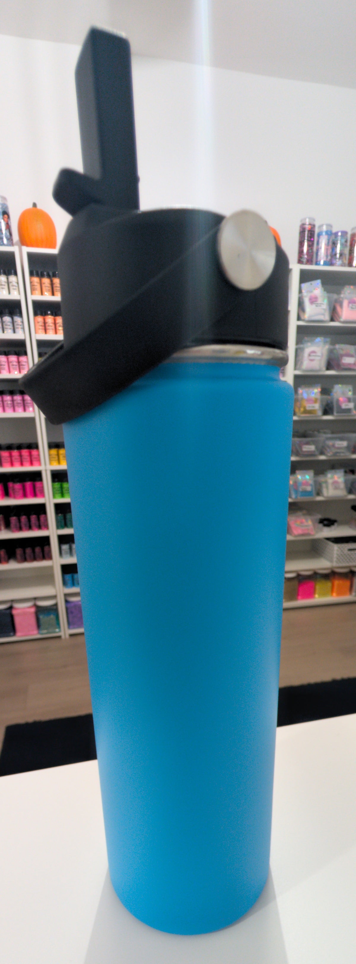20oz Stainless Steel Bright Blue Tumbler W/ Flip Straw