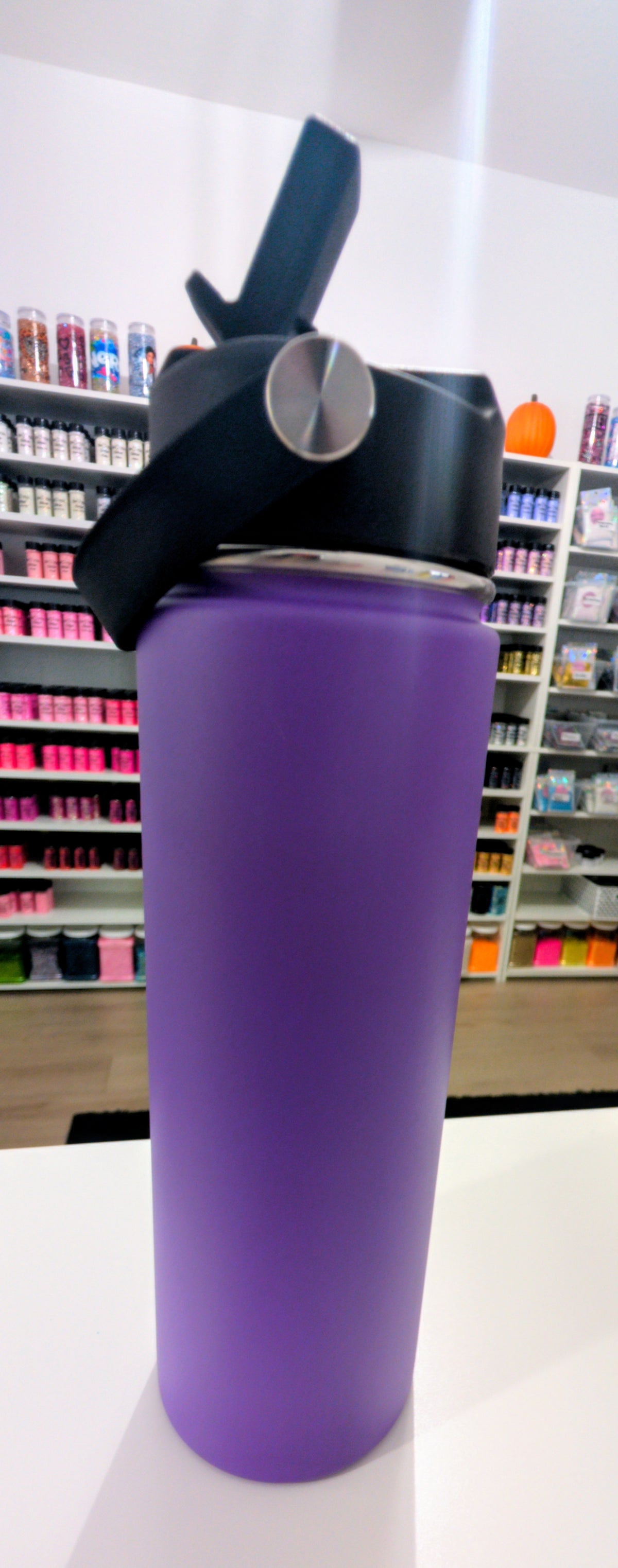 20oz Stainless Steel Bright Purple Tumbler W/ Flip Straw