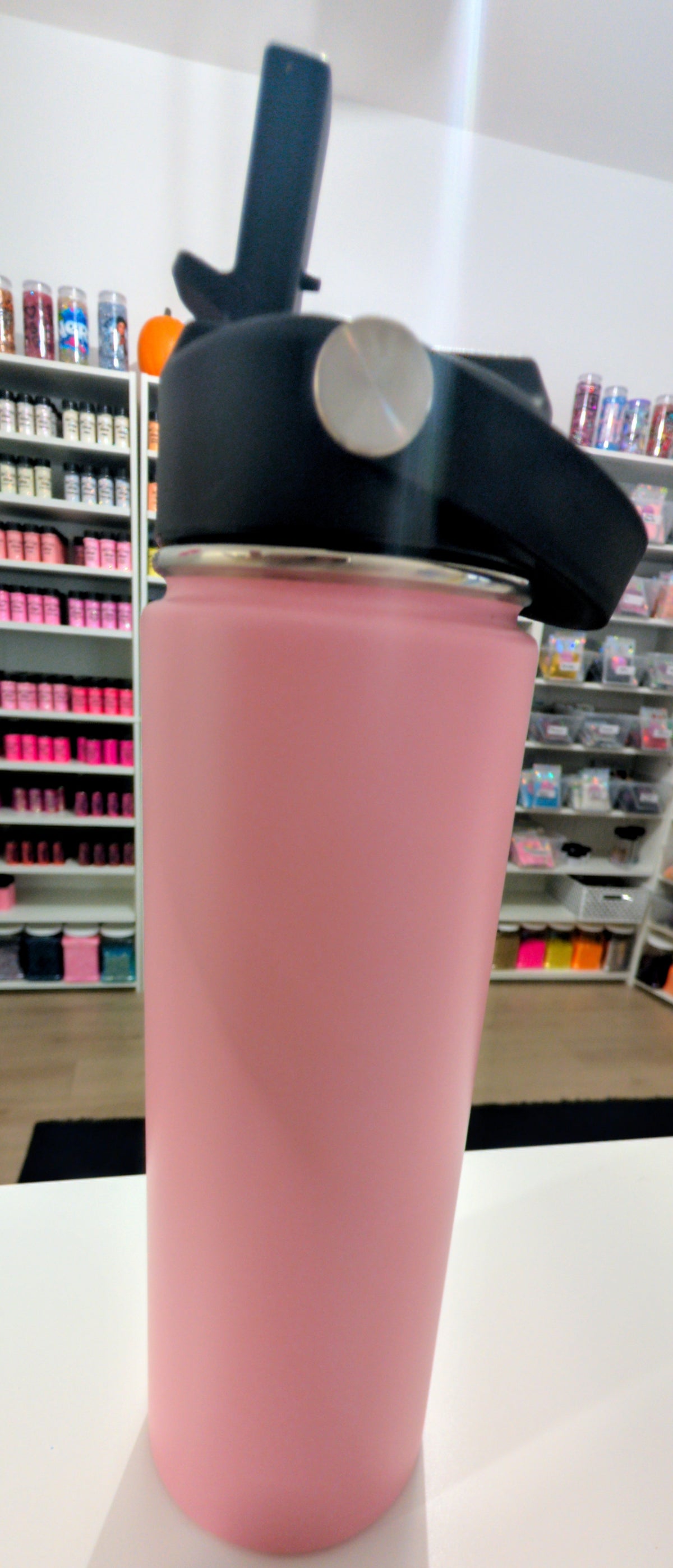 20oz Stainless Steel Light Pink Tumbler W/ Flip Straw