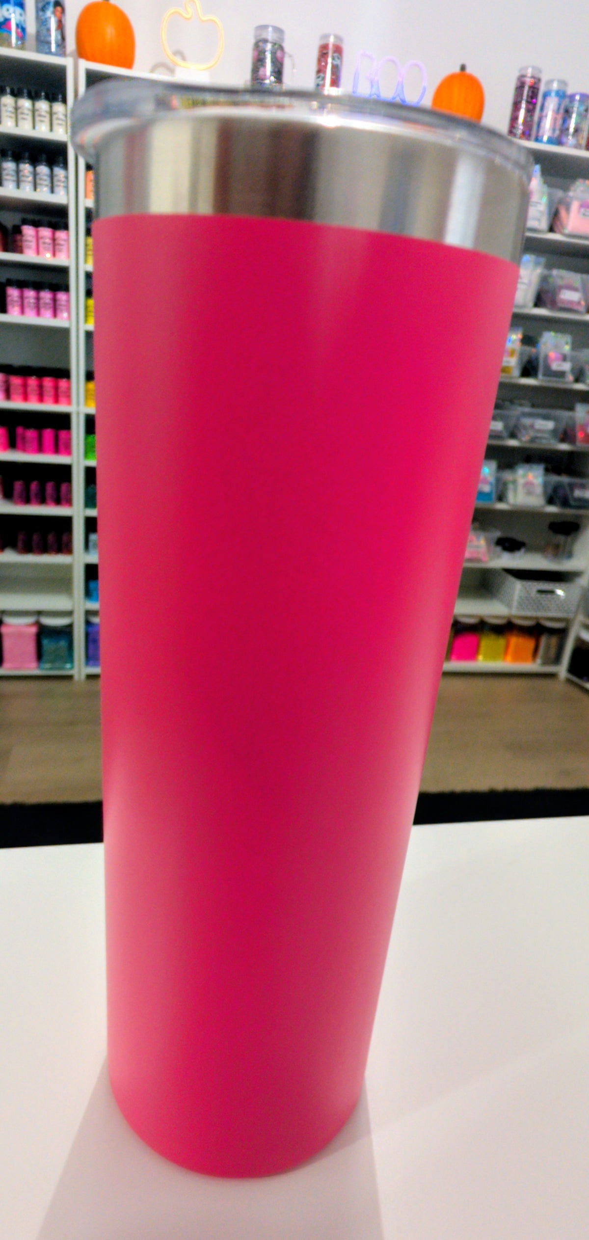 20oz Stainless Steel Bright Pink Tumbler