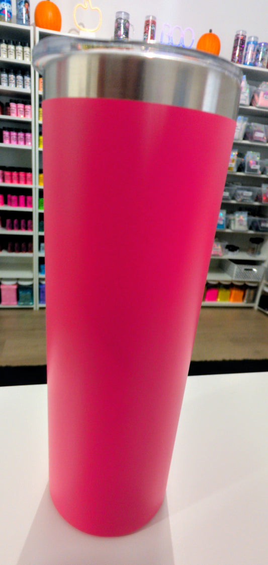 20oz Stainless Steel Bright Pink Tumbler