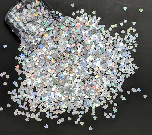 Silver Heart Shape Glitter