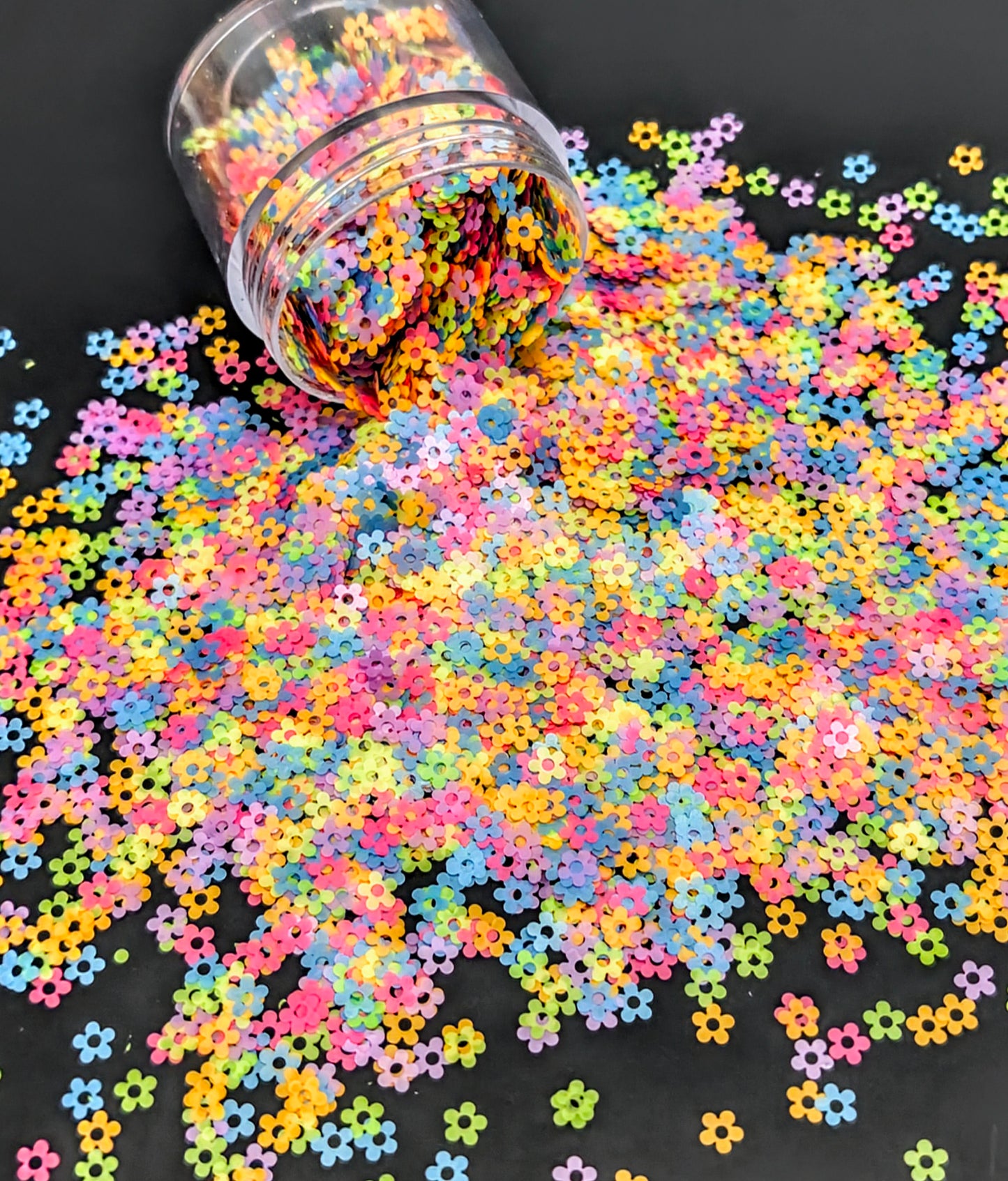 4mm Neon Flower Shape Glitter