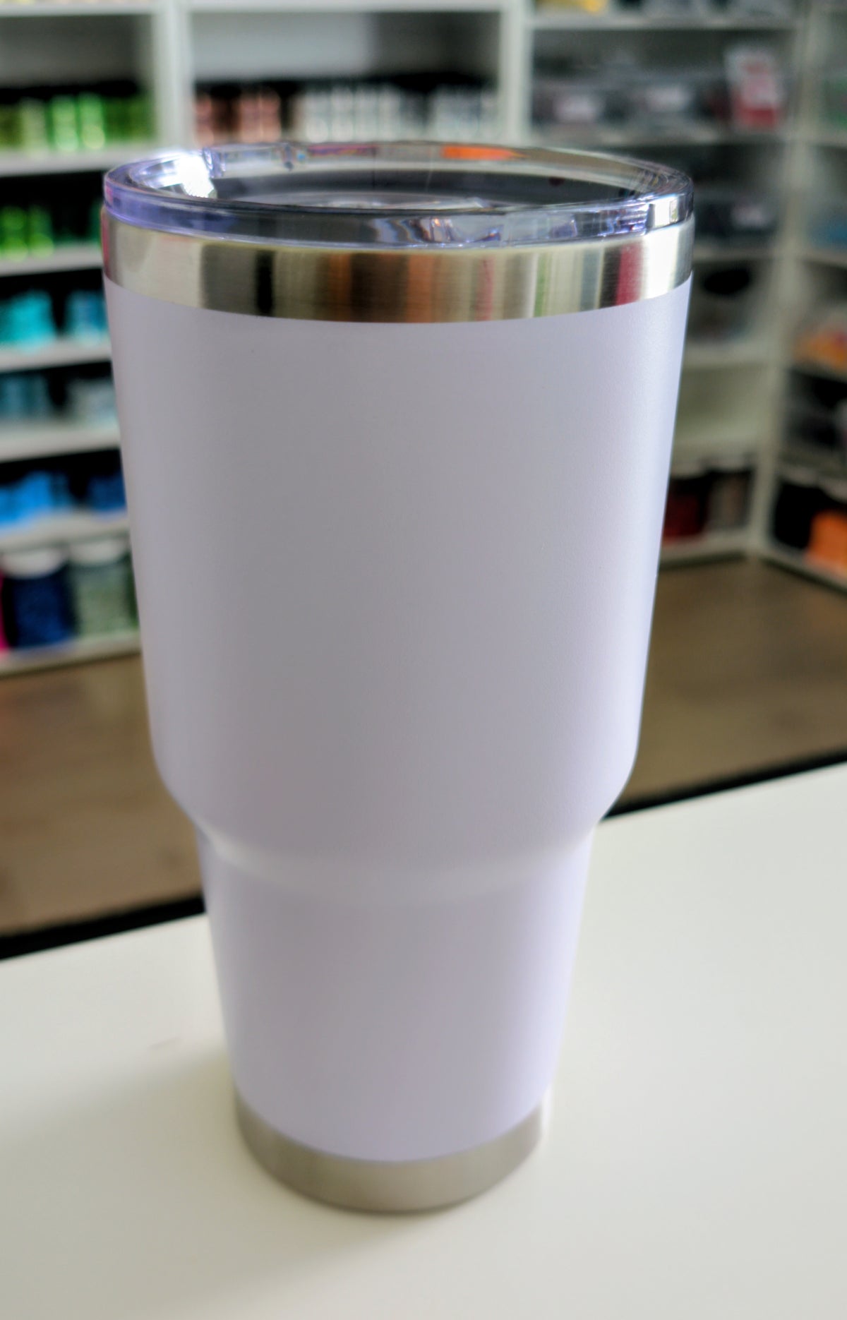 30oz Stainless Steel White Tumbler