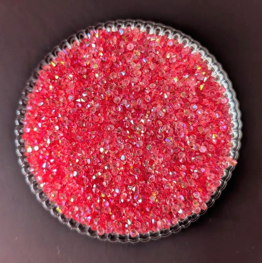 3mm Diamond Cut Rhinestone- Rose Pink
