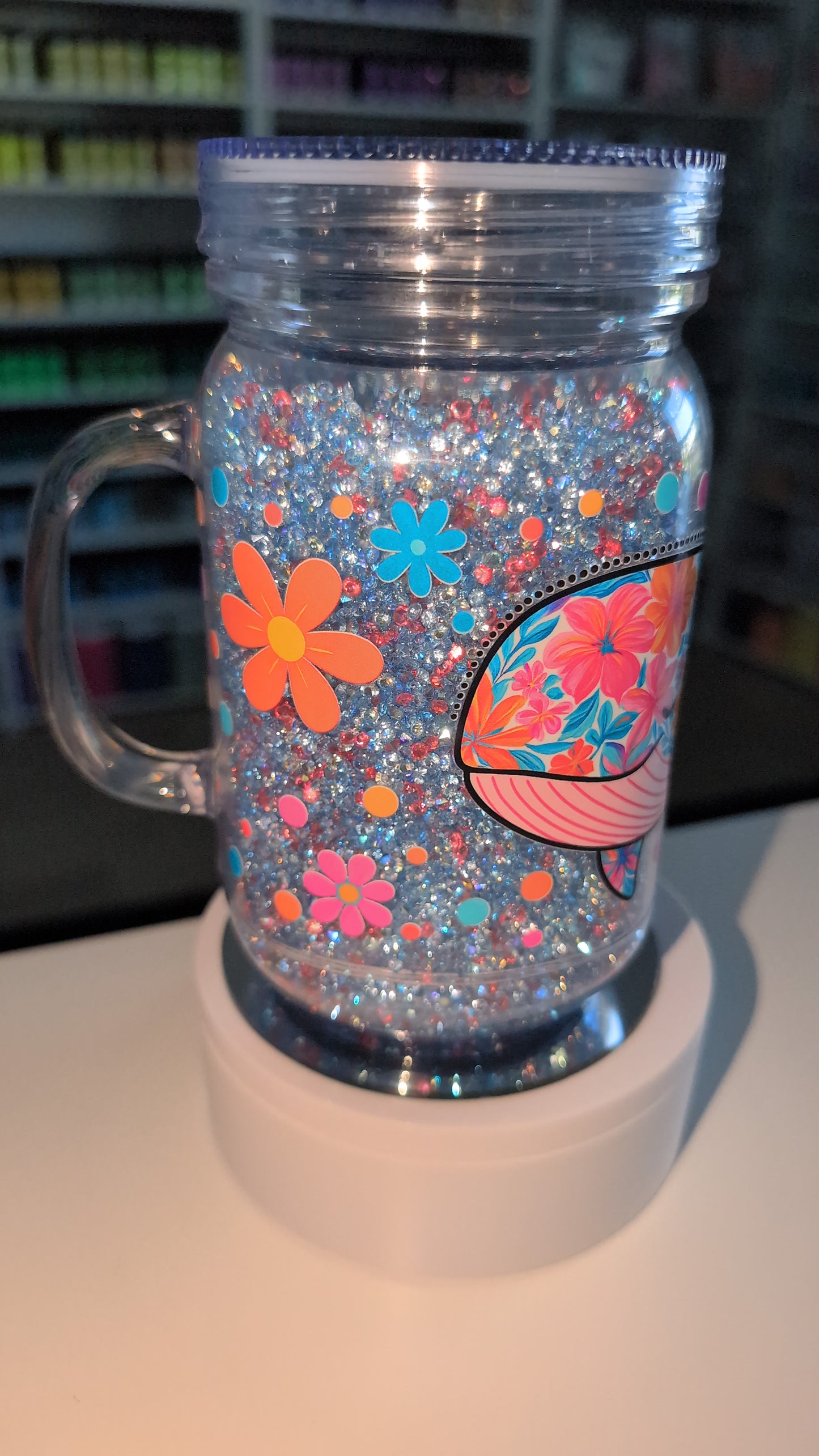 22oz Whale Diamond Mason Jar